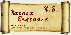Nataša Bratović vizit kartica